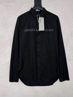 🚩steal Dior Homme Black Logo Cotton Button-Up Shirt